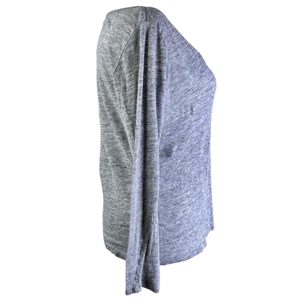 Banana Republic Heather Gray 100% Linen Long Sleeve Top Size XL - Picture 5 of 9